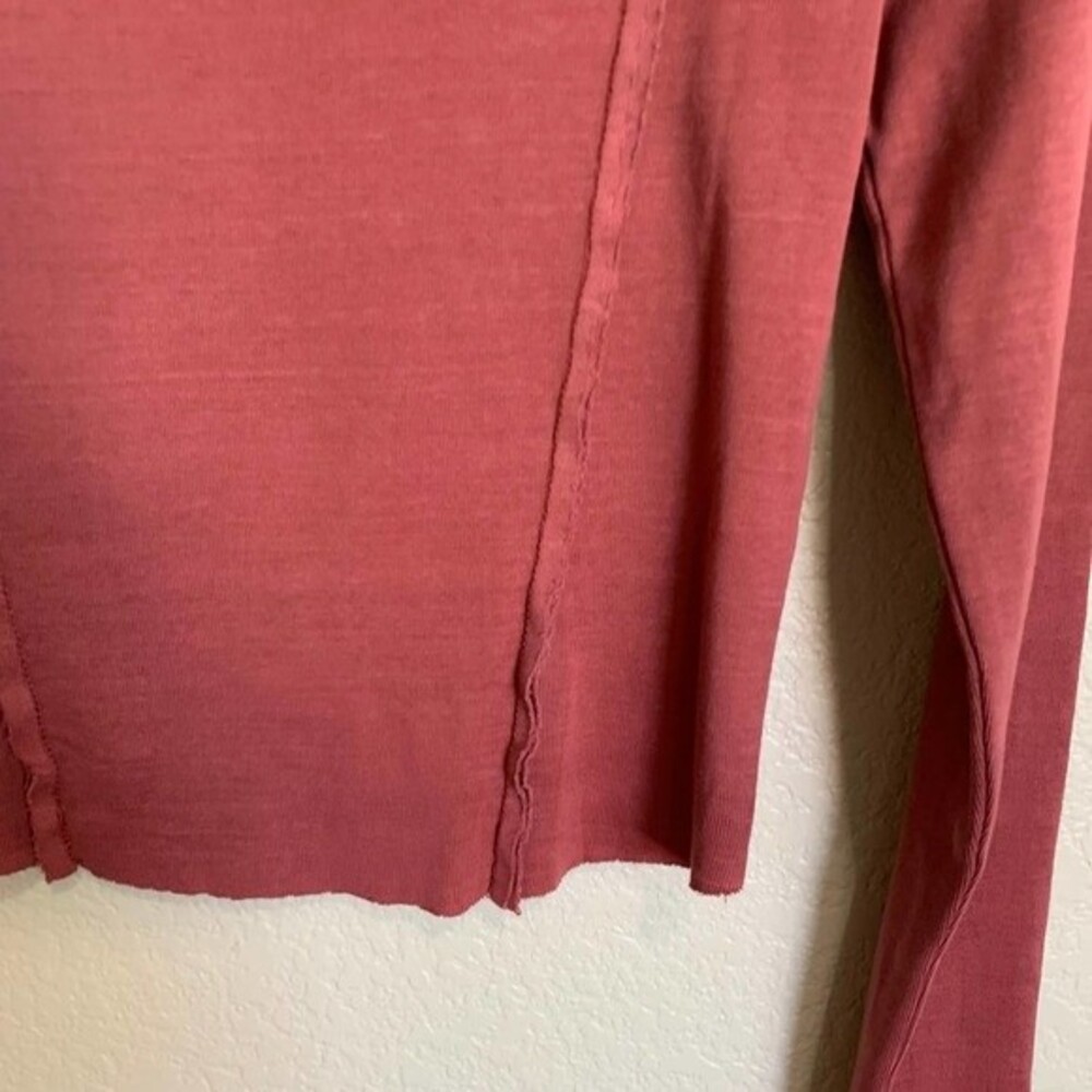 FOREVER21 Brick red top long sleeve Contrast-Seam crop top size S - Picture 9 of 9